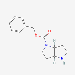 molecular formula C14H18N2O2 B8099276 Benzyl-(cis)-octahydropyrrolo-[3,2-b]pyrrole-1-carboxylate 