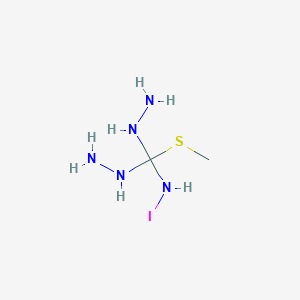 molecular formula C2H10IN5S B8099293 1,1-Dihydrazinyl-N-iodo-1-(methylthio)methanamine 