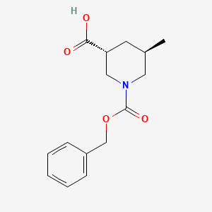 molecular formula C15H19NO4 B8099297 (3R,5R)-1-benzyloxycarbonyl-5-methyl-piperidine-3-carboxylic acid 