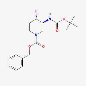 molecular formula C18H25FN2O4 B8099303 trans-Benzyl 3-((tert-butoxycarbonyl)amino)-4-fluoropiperidine-1-carboxylate CAS No. 1052713-40-2
