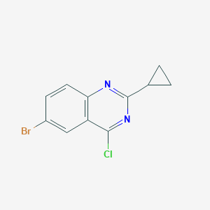 molecular formula C11H8BrClN2 B8099342 6-Bromo-4-chloro-2-cyclopropylquinazoline 