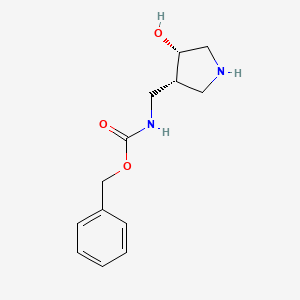 molecular formula C13H18N2O3 B8099348 Phenylmethyl {[(3R,4S)-4-hydroxy-3-pyrrolidinyl]methyl}carbamate 