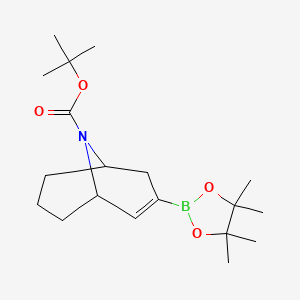 molecular formula C19H32BNO4 B8099353 tert-Butyl 3-(4,4,5,5-tetramethyl-1,3,2-dioxaborolan-2-yl)-9-azabicyclo[3.3.1]non-2-ene-9-carboxylate 