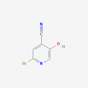 molecular formula C6H3BrN2O B8099364 2-Bromo-5-hydroxyisonicotinonitrile 