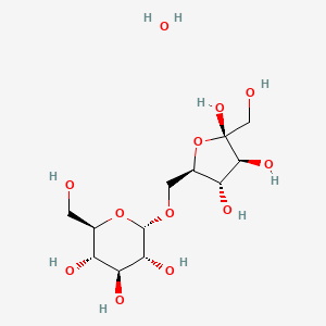 molecular formula C12H24O12 B8099408 (2R,3S,4S,5R,6S)-2-(Hydroxymethyl)-6-(((2R,3S,4S,5R)-3,4,5-trihydroxy-5-(hydroxymethyl)tetrahydrofuran-2-yl)methoxy)tetrahydro-2H-pyran-3,4,5-triol hydrate 