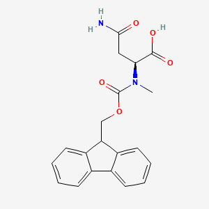 molecular formula C20H20N2O5 B8099472 (2S)-4-amino-2-[9H-fluoren-9-ylmethoxycarbonyl(methyl)amino]-4-oxobutanoic acid 