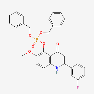 molecular formula C30H25FNO6P B8099543 Dibenzyl 2-(3-fluorophenyl)-6-methoxy-4-oxo-1,4-dihydroquinolin-5-yl phosphate 