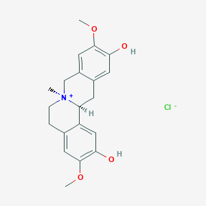molecular formula C20H24ClNO4 B8099544 (7S,13aS)-3,10-dimethoxy-7-methyl-6,8,13,13a-tetrahydro-5H-isoquinolino[2,1-b]isoquinolin-7-ium-2,11-diol;chloride 