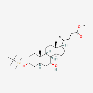molecular formula C31H56O4Si B8099595 (R)-Methyl 4-((3R,5R,7R,8R,9S,10S,13R,14S,17R)-3-((tert-butyldimethylsilyl)oxy)-7-hydroxy-10,13-dimethylhexadecahydro-1H-cyclopenta[a]phenanthren-17-yl)pentanoate 