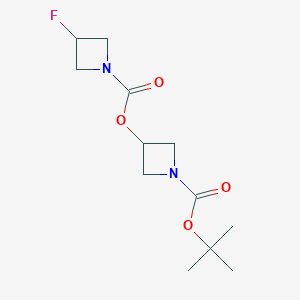 molecular formula C12H19FN2O4 B8099598 1-(tert-Butoxycarbonyl)azetidin-3-yl 3-fluoroazetidine-1-carboxylate 