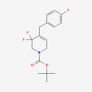 molecular formula C17H20F3NO2 B8099616 tert-butyl 5,5-Difluoro-4-(4-fluorobenzyl)-5,6-dihydropyridine-1(2H)-carboxylate CAS No. 2101206-53-3