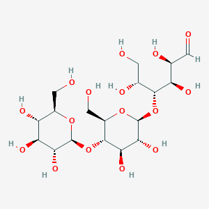 molecular formula C18H32O16 B8099660 (2R,3R,4R,5R)-4-(((2S,3R,4R,5S,6R)-3,4-Dihydroxy-6-(hydroxymethyl)-5-(((2S,3R,4S,5S,6R)-3,4,5-trihydroxy-6-(hydroxymethyl)tetrahydro-2H-pyran-2-yl)oxy)tetrahydro-2H-pyran-2-yl)oxy)-2,3,5,6-tetrahydroxyhexanal 