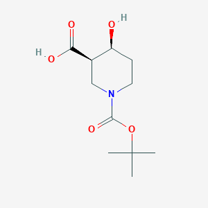 molecular formula C11H19NO5 B8099751 cis-1-(tert-Butoxycarbonyl)-4-hydroxypiperidine-3-carboxylic acid CAS No. 194795-71-6