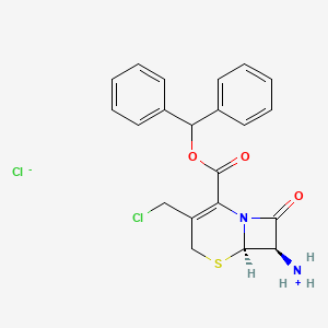 molecular formula C21H20Cl2N2O3S B8099789 [(6R,7R)-2-benzhydryloxycarbonyl-3-(chloromethyl)-8-oxo-5-thia-1-azabicyclo[4.2.0]oct-2-en-7-yl]azanium;chloride 