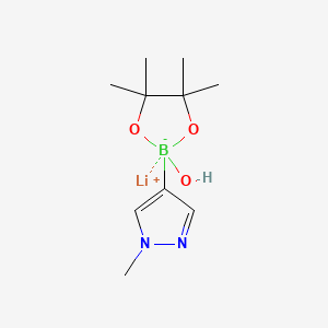 molecular formula C10H18BLiN2O3 B8099791 lithium 2-hydroxy-4,4,5,5-tetramethyl-2-(1-methyl-1H-pyrazol-4-yl)-1,3,2-dioxaborolan-2-uide 