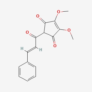 molecular formula C16H14O5 B8099796 4,5-dimethoxy-2-[(E)-3-phenylprop-2-enoyl]cyclopent-4-ene-1,3-dione 