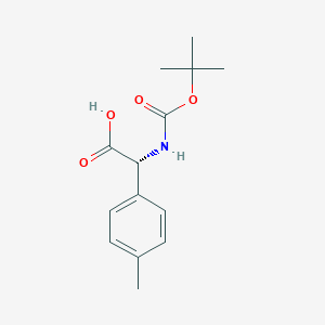 molecular formula C14H19NO4 B8099821 (R)-2-((tert-Butoxycarbonyl)amino)-2-(p-tolyl)acetic acid 