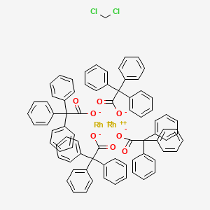 molecular formula C81H62Cl2O8Rh2 B8099857 Dichloromethane;rhodium(2+);2,2,2-triphenylacetate 