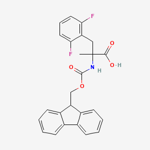molecular formula C25H21F2NO4 B8099883 3-(2,6-difluorophenyl)-2-(9H-fluoren-9-ylmethoxycarbonylamino)-2-methylpropanoic acid 