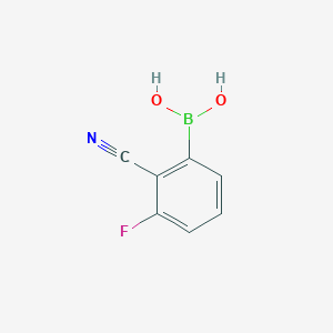 molecular formula C7H5BFNO2 B8099906 (2-Cyano-3-fluorophenyl)boronic acid 