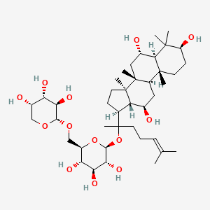 (2S,3R,4S,5S,6R)-2-[6-methyl-2-[(3S,5R,6S,8R,9R,10R,12R,13R,14R,17S)-3,6,12-trihydroxy-4,4,8,10,14-pentamethyl-2,3,5,6,7,9,11,12,13,15,16,17-dodecahydro-1H-cyclopenta[a]phenanthren-17-yl]hept-5-en-2-yl]oxy-6-[[(2S,3R,4S,5S)-3,4,5-trihydroxyoxan-2-yl]oxymethyl]oxane-3,4,5-triol