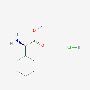 molecular formula C10H20ClNO2 B8099920 (R)-Ethyl 2-amino-2-cyclohexylacetate hydrochloride 