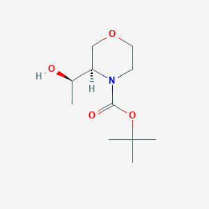 molecular formula C11H21NO4 B8099946 (R)-tert-Butyl 3-((R)-1-hydroxyethyl)morpholine-4-carboxylate 