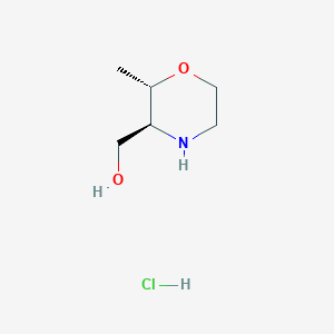 molecular formula C6H14ClNO2 B8099949 ((2S,3S)-2-Methylmorpholin-3-yl)methanol hydrochloride 