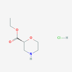 molecular formula C7H14ClNO3 B8100021 (R)-Ethyl morpholine-2-carboxylate hydrochloride 