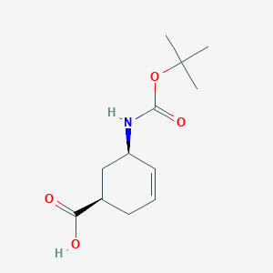 molecular formula C12H19NO4 B8100030 (1R,5R)-5-Boc-amino-cyclohex-3-enecarboxylic acid CAS No. 933445-56-8