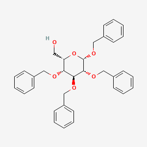 molecular formula C34H36O6 B8100033 ((2S,3R,4S,5R,6S)-3,4,5,6-Tetrakis(benzyloxy)tetrahydro-2H-pyran-2-yl)methanol 