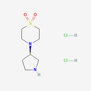 molecular formula C8H18Cl2N2O2S B8100051 (R)-4-(Pyrrolidin-3-yl)thiomorpholine 1,1-dioxide dihydrochloride 