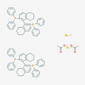 molecular formula C92H86O4P4Ru2+2 B8100184 Diacetato[(S)-(-)-2,2'-bis(diphenylphosphino)-5,5',6,6',7,7',8,8'-octahydro-1,1'-binaphthyl]ruthenium(II) 