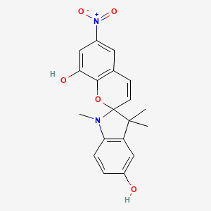 molecular formula C19H18N2O5 B8100231 1',3',3'-Trimethyl-6-nitrospiro[chromene-2,2'-indoline]-5',8-diol 