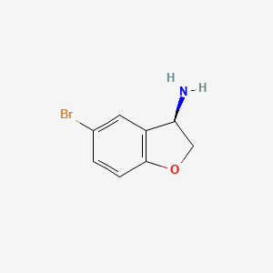 molecular formula C8H8BrNO B8100238 (R)-5-Bromo-2,3-dihydro-benzofuran-3-ylamine 