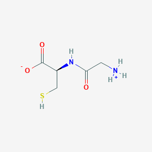 molecular formula C5H10N2O3S B8100243 (2R)-2-[(2-azaniumylacetyl)amino]-3-sulfanylpropanoate 