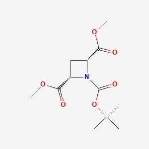 molecular formula C12H19NO6 B8100269 cis-1-tert-Butyl 2,4-dimethyl azetidine-1,2,4-tricarboxylate 