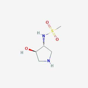 molecular formula C5H12N2O3S B8100282 rel-N-[(3R,4R)-4-hydroxypyrrolidin-3-yl]methanesulfonamide 