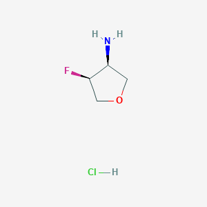 molecular formula C4H9ClFNO B8100322 cis-4-Fluorotetrahydrofuran-3-aminehydrochloride 