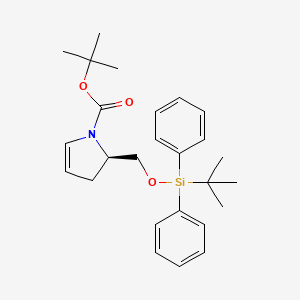 molecular formula C26H35NO3Si B8100359 (R)-tert-Butyl 2-(((tert-butyldiphenylsilyl)oxy)methyl)-2,3-dihydro-1H-pyrrole-1-carboxylate 