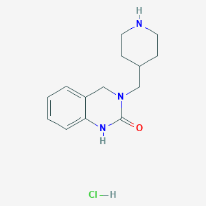 molecular formula C14H20ClN3O B8100362 3-(Piperidin-4-ylmethyl)-3,4-dihydroquinazolin-2(1H)-one hydrochloride 