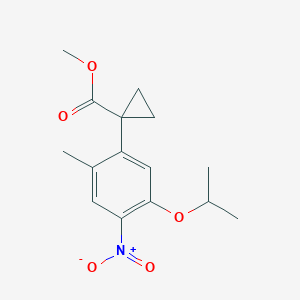 molecular formula C15H19NO5 B8100382 Methyl 1-(5-isopropoxy-2-methyl-4-nitrophenyl)cyclopropanecarboxylate 