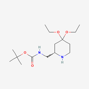 tert-butyl N-[[(2S)-4,4-diethoxypiperidin-2-yl]methyl]carbamate