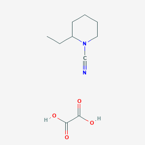 molecular formula C10H16N2O4 B8100416 2-Ethylpiperidine-1-carbonitrile;oxalic acid 