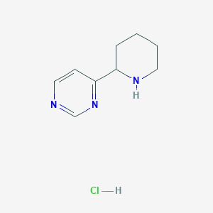 molecular formula C9H14ClN3 B8100454 4-(piperidin-2-yl)pyrimidine HCl 