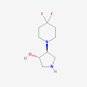 molecular formula C9H16F2N2O B8100464 rac-(3R,4R)-4-(4,4-difluoropiperidin-1-yl)pyrrolidin-3-ol 