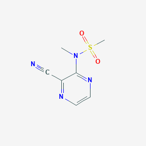molecular formula C7H8N4O2S B8100490 N-(3-cyanopyrazin-2-yl)-N-methylmethanesulfonamide 