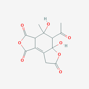 molecular formula C13H12O8 B081005 5-acetyl-4,5a-dihydroxy-4-methyl-5,8-dihydro-3aH-furo[3,4-e][1]benzofuran-1,3,7-trione CAS No. 13280-64-3