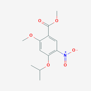 molecular formula C12H15NO6 B8100513 Methyl 4-isopropoxy-2-methoxy-5-nitrobenzoate 