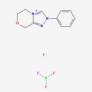 molecular formula C11H12BF4N3O B8100563 2-Phenyl-6,8-dihydro-5H-[1,2,4]triazolo[3,4-c][1,4]oxazin-4-ium;trifluoroborane;fluoride 